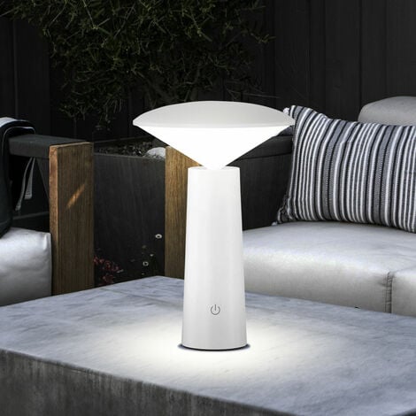 Lampe de table LED d'extérieur rechargeable jardin batterie lampe de table  d'extérieur lampe de table avec batterie, interrupteur à tirette de  changement de couleur, 1x LED RGB 2W 180Lm, DxH 18x25 cm