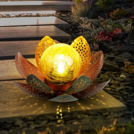 Lampe Solaire Flamme Extérieur - Angle Mars - LED Rétro Fer Bronze - Jardin  Pelouse