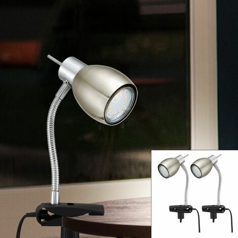 Lampe à pince nickel mat lampe à pince lampe à pince LED avec