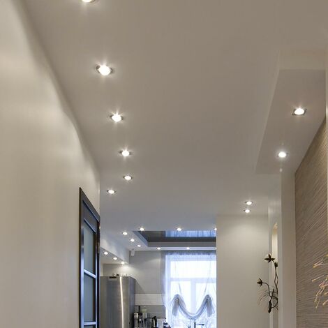 Spot encastrable plafonnier salon lampe spot encastrable plafonnier LED  carré chambre, 12W 1000lm blanc chaud, LxP