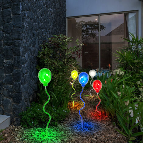 Lampe solaire enfichable ballon solaire coloré Lampe solaire d'extérieur  enfichable lumière changeante jardin, piquet de