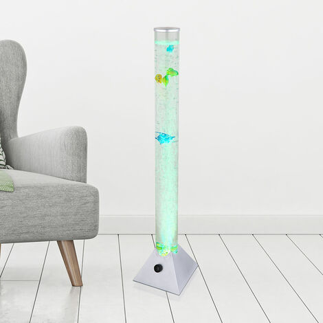 RVB LED lampe à eau à changement de couleur poisson rond support coloré  décoration lumineuse colonne à bulles économique