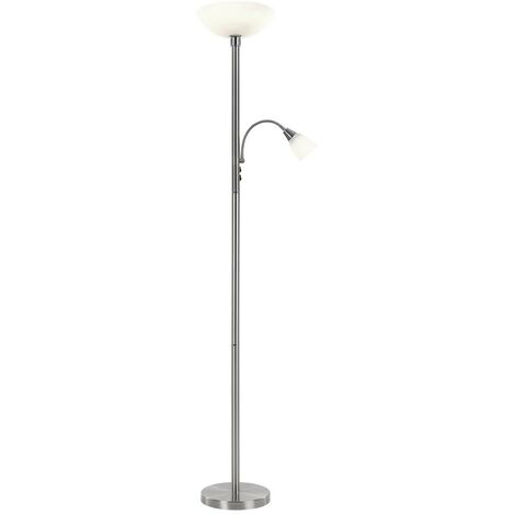 Lampadaire mobile liseuse rustique bronze, nickel, chrome