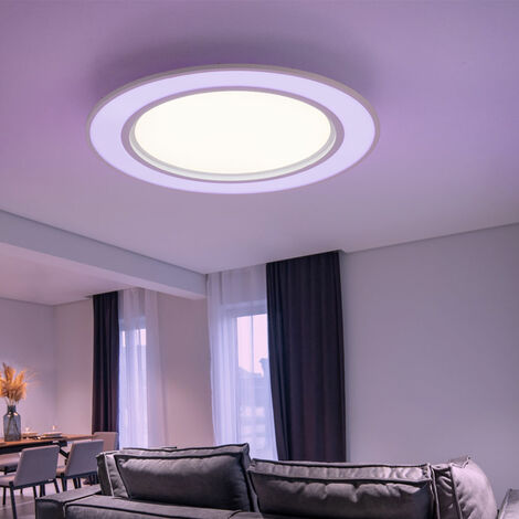 Plafonnier LED CCT plafonnier lampe de salon lampe de salon, cristaux ciel  étoilé, acier, 22W 1980lm 3000K, D x H 40 x 11 cm