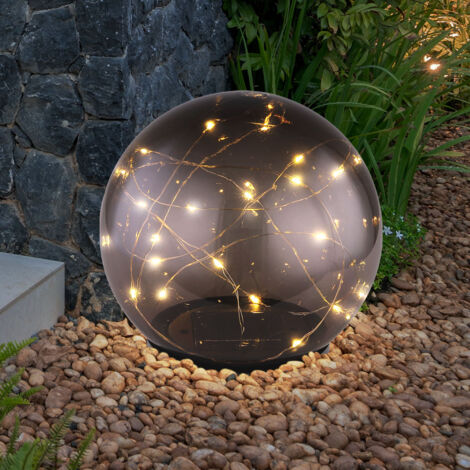 Lampe solaire d'extérieur lampe solaire lampe de jardin terrasse, étanche aux éclaboussures, batterie noir fumé, 20x LED 3000K, DxH 15x26 cm