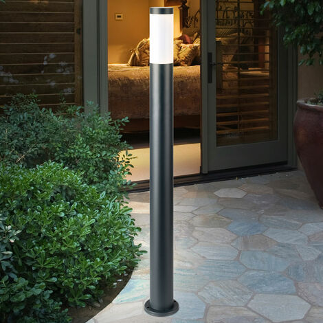 Etc-Shop – Lampadaire d'extérieur en acier inoxydable anthracite – Douille E27 – Hauteur 110 cm – Indice de protection IP44 – Pour éclairage de chemin