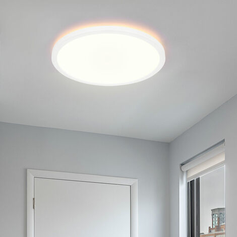 Plafonnier Salle De Bain Gris Chromé LED Integrée Solidaster Blanc Chaud Neutre 30cm Ip44 1600lm 14 5w Goodhome