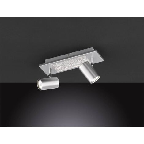 Lámpara De Techo Orientable Aluminio Oasis 2 Focos Blanco Blanco 220-240v Ac Con