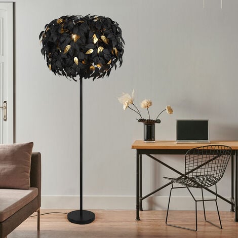 BKLicht I Lampe de table rétro, lampe de lecture en forme de lampadaire  courbé, métal noir mat, douille E27, câble avec interrupteur, lampe de  chevet