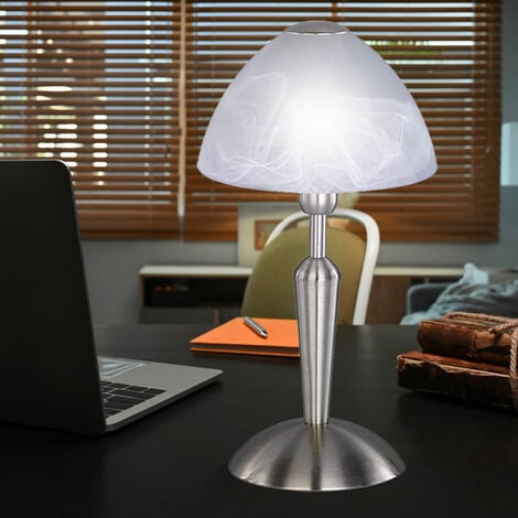 Lampe de bureau LED Samuel Blanc, éclairage à 5 niveaux SAMUEL