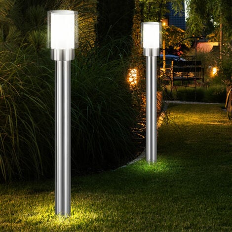 Lampe d'extérieur lampadaire dimmable avec télécommande Lampes de jardin  LED extérieures éclairage de chemin argenté