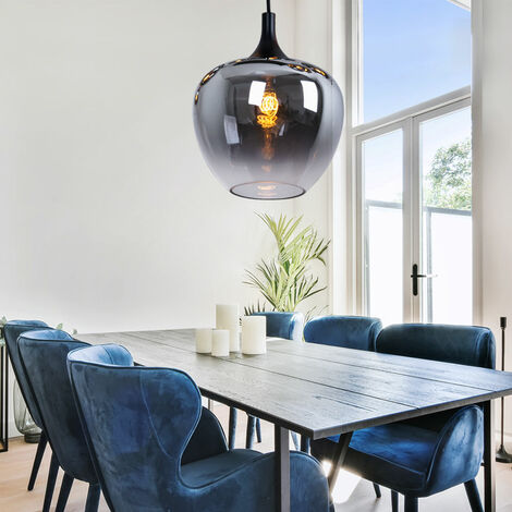 Lampadaire design arrondie en verre fumé chandelier