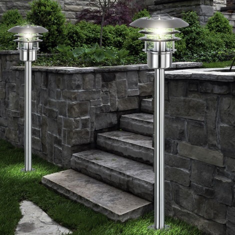 Lampadaire, éclairage extérieur, éclairage d'allée de jardin, lanterne, lampadaire, télécommande dimmable, acier inoxydable, LED RGB 8,5W 806Lm, LxlxH 22x22x80 cm