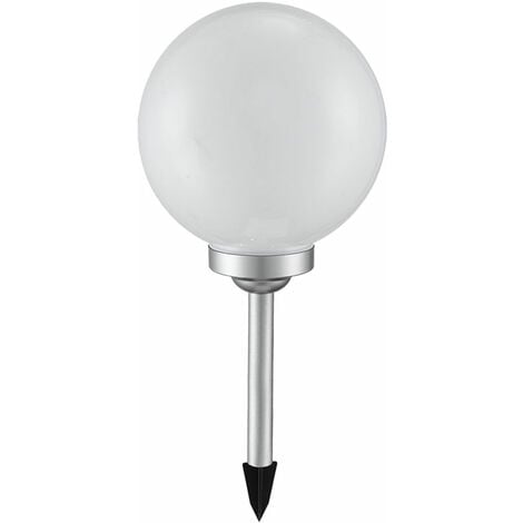 Lampes solaires pour l'extérieur Boule lumineuse de jardin Piquet de sol Boule lumineuse solaire 30 cm Boule solaire LED pour le jardin, blanc argent, 4x LED blanc chaud, DxH 30x66,5 cm