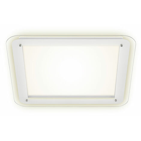 Plafonnier LED Carré Navaris 22W - Lumière Blanche 4000K Réglable - Parfait Pour Salon Et Chambre