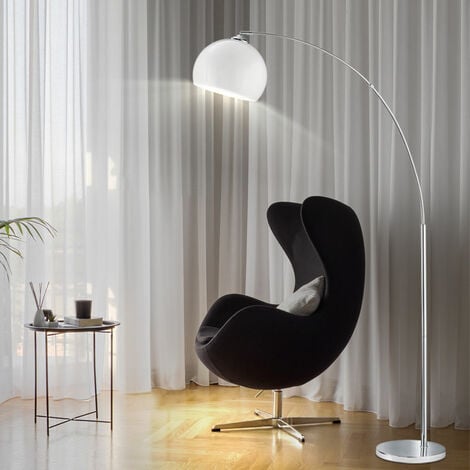 Grande lampe de salon design chromée