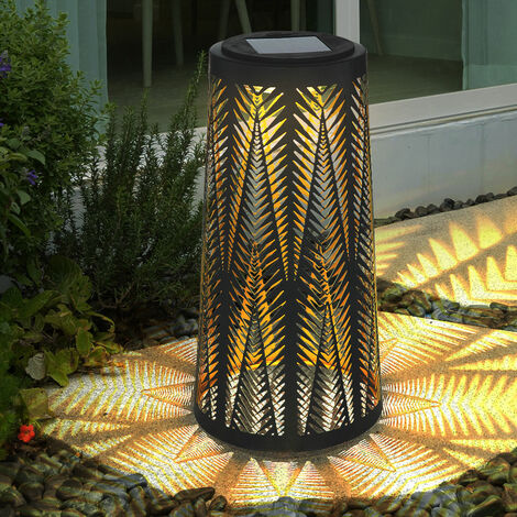 Lampe solaire lampe solaire extérieure Lanterne solaire LED orientale à  l'extérieur, effet lumineux fleur de vie, 1x LED blanc chaud, DxH 20x29 cm,  terrasse jardin