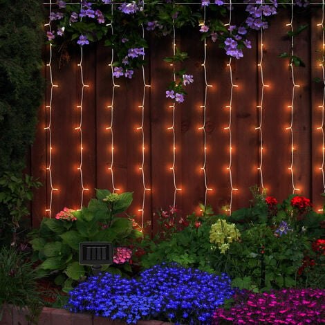 Lampe Solaire Jardin Guirlande Lumineuse Batterie Terrasses 8x LED