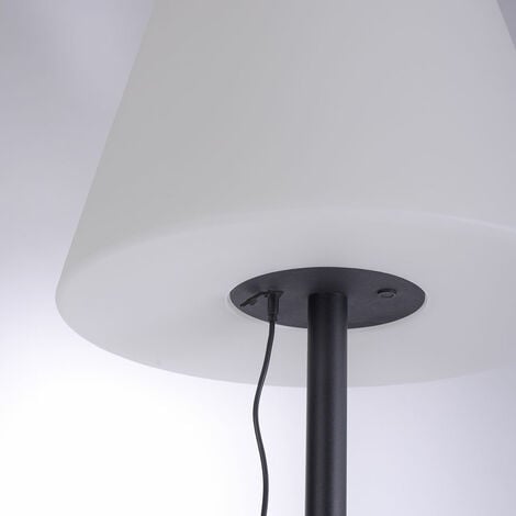 Lampadaire LED lampadaire d'extérieur rechargeable changement de couleur du  lampadaire de jardin sans fil, câble de charge inclus, IP44, RGBW 4W 300Lm  blanc chaud, DxH 35x152 cm