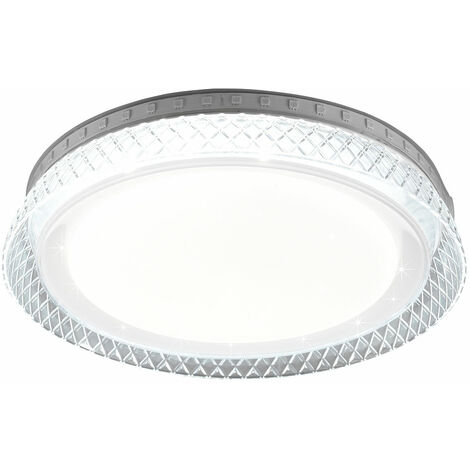 Plafonnier blanc lampe de salon télécommande plafonnier dimmable, RGB LED effet étoile mémoire CCT, 1x LED 10,5W 1100lm 2700-6500K, DxH 28x5 cm