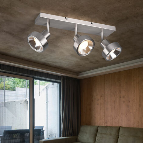 Spot pour plafond OSRAM, argent, métal à 4 lampes GU10-LED 2 700 K