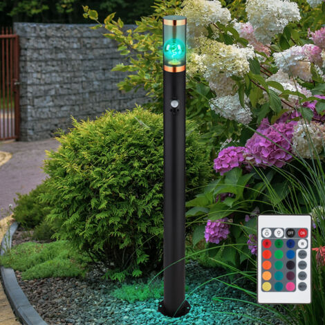 Eclairage de chemin LED extérieur avec détecteur de mouvement lampadaire  dimmable avec télécommande éclairage de jardin, changement de couleur RVB,  8,5W 806lm blanc chaud, DxH 12,7x45 cm