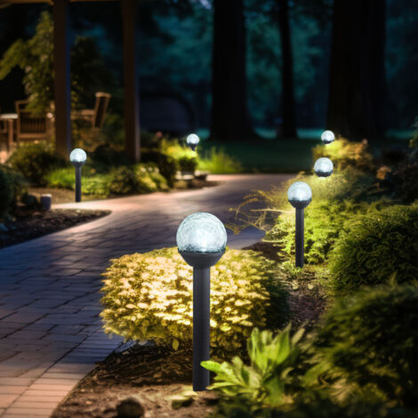Lampe solaire piquet de terre LED décoration jardin Lampes solaires LED,  ballons colorés, LED, DxH 8,5 x 60 cm, lot de 5, ETC Shop: lampes,  mobilier, technologie. Tout d'une source.