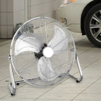 Ventilateur sur pied Ventilateur sur pied, interrupteur, angle d'inclinaison réglable, adapté au transport, métal chromé, 79W, HxLxP 43,5x44,8x21,5cm