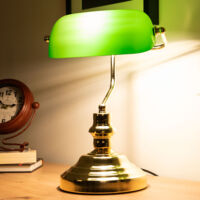 Lampe De Table Rétro Luminaire Banquier Vert Bureau Salle | FindTheDeal