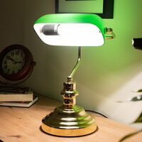 Lampe de table rétro luminaire banquier vert bureau salle séjour cabinet travail
