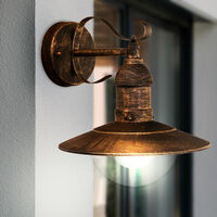 Lampe murale de style maison de campagne de haute qualité, lanterne d'éclairage extérieur en acier doré noir Harms 103212