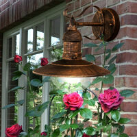 Lampe murale de style maison de campagne de haute qualité, lanterne d'éclairage extérieur en acier doré noir Harms 103212