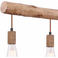 Plafonnier de style vintage couleur rouille salon poutre en bois suspendu luminaire Globo 15327-5N