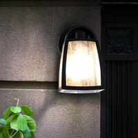 Applique d'extérieur lanterne jardin terrasse lumière ALU verre DOWN spot  noir LUTEC 5273701012