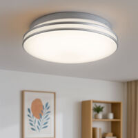 Plafonnier rond Lampe de plafond Moderne Lampe de salon Plafond, acrylique blanc, LED 1120 lumens blanc chaud, DxH 29,3 x 8,5 cm