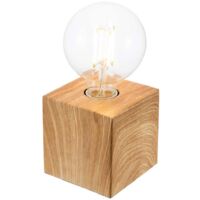 Lampe de table 1 feuille. LEONIE couleur chêne clair pour 1xE27, max.42W 10cmx10cm, H: 10cm ON / OFF tactile