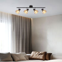 Plafonnier plafonnier salle à manger luminaire noir 4 lumières orientable L 70 cm