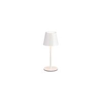 Lampe de table liseuse à piles extérieur métal blanc LED tactile variateur H 21 cm