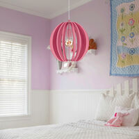 Plafonnier lampe pendule rose design éclairage chambre filles dans un ensemble comprenant des ampoules LED