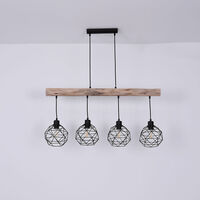 Rustique Lustre ø60cm en Noir Maison de campagne lampe plafond pendule Lampe