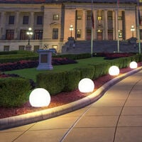 Ensemble de 8 LED lampes solaires extérieures boule conception terre broche prise lumières jardin chemin éclairage