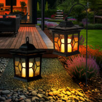 Gadgy Lot De 2 Lanternes Solaires De Jardin En Rotin - Lampes LED