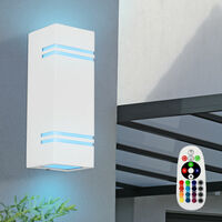 RGB DEL Alu Mur Lampe Anthracite façades variateur éclairage extérieur cour Télécommande 