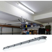 Lampe LED pour pièces humides, 120 cm, lampe de cave 36 W connectable, plafonnier d'atelier, étanchéité IP66, lampe d'atelier, 3600 lm, lampe pour pièces humides, 5000 K, blanc froid, lampe pour