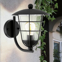 Lampe d'extérieur lanterne noire rétro lampe d'extérieur applique extérieure LED, Smart RGB LED dimmable, 10W CCT 2700-6500K 806lm, LxH 22x28 cm