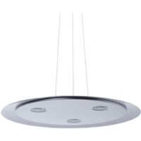 Lampe à suspension LED Lampe à suspension de salle à manger Lampe de salon, en métal chromé, 3x LED 7.5W 350Lm blanc chaud, DxH 50x150 cm
