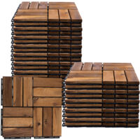 Etc-Shop – Dalles en bois d'acacia 30x30 cm – Antidérapantes et résistantes aux intempéries – Système de clic pour pose facile – Lot de 30