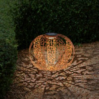Lampe solaire boule orientale décoration de jardin rouille prise de lit  boule solaire optique rouille pour