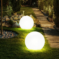 Etc-Shop – Boule solaire lumineuse 30 cm – Éclairage LED blanc chaud – Autonomie 6-8 heures – IP44 – Lot de 2 lampes de jardin