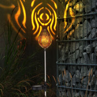 Lampes de poteau d'extérieur Rétro Lampe solaire en métal avec